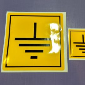 Наклейка - Заземление (квадрат 100x100 или 200x200) Знаки полосы 